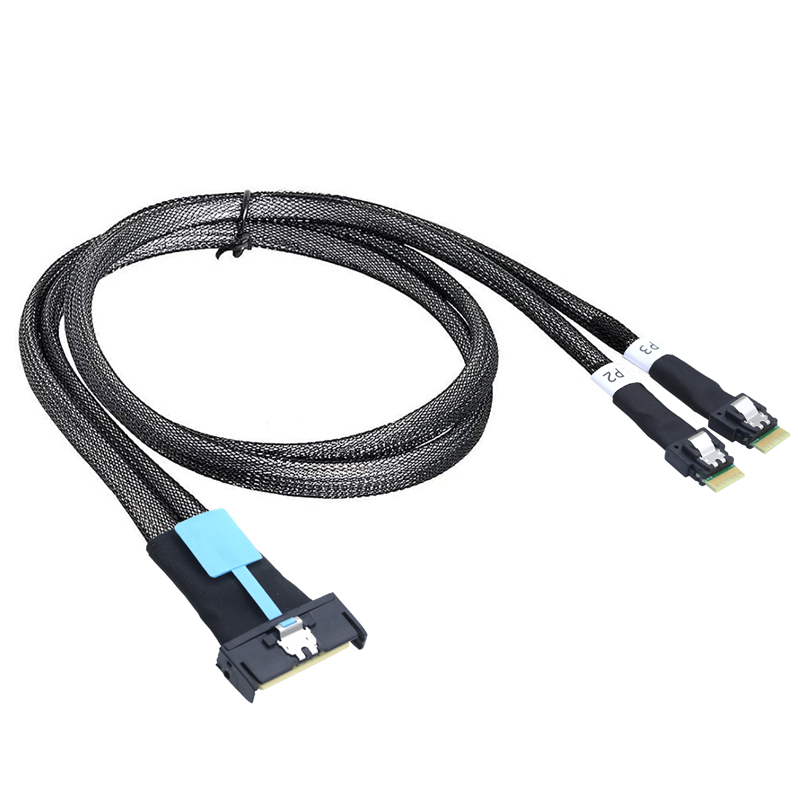 MCIO 8X to 2 × SlimSAS 4i Cable
